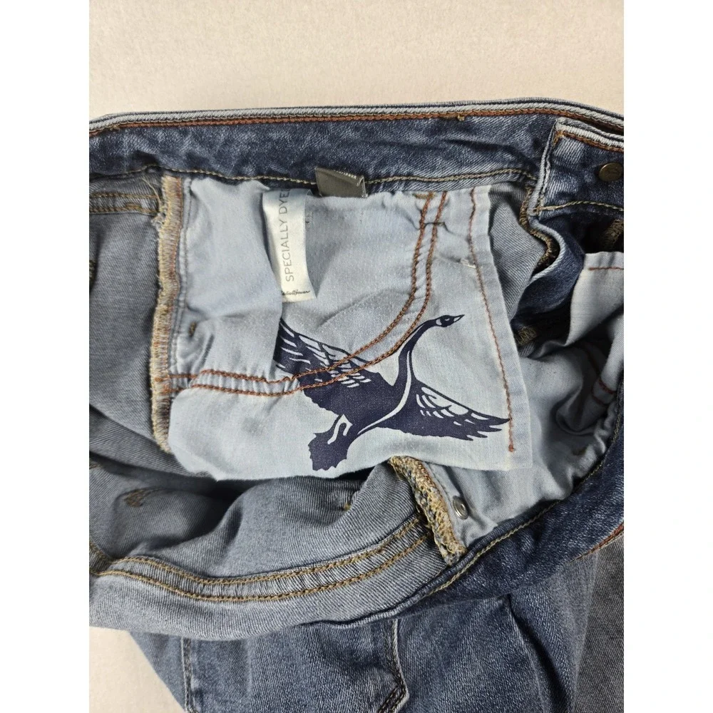 Eddie Bauer Women's Blue Denim Jeans, Size 12, Slightly‎ Curvy Fit, Straight Leg